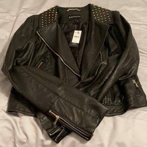 Express Moto Jacket Faux Leather Stud Jacket